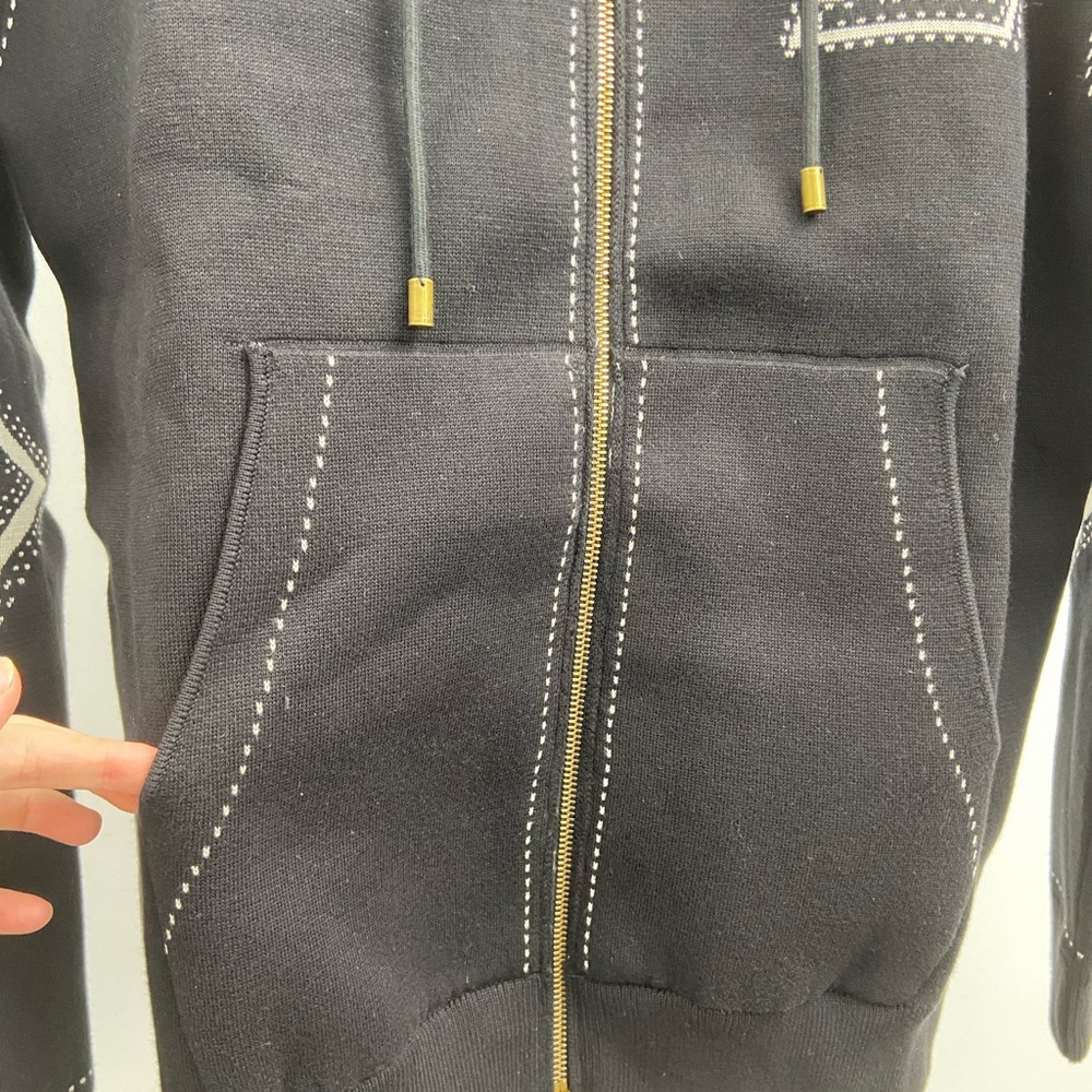 Louis Vuitton Black Hoodie Jacket with Cream Lined Hood - Picture 5 of 10